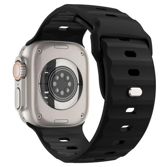 MoKo Cinturino Ocean Apple Watch 42/44/45/46/49mm Nero silicone