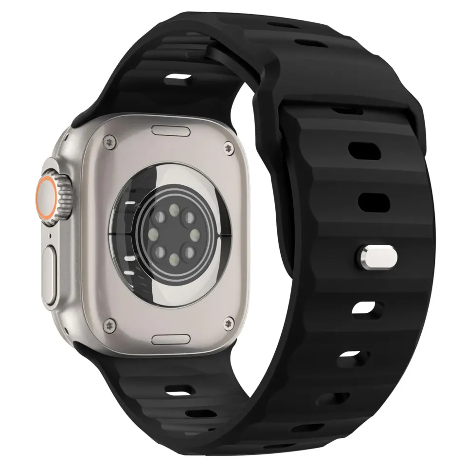 MoKo Cinturino Ocean Apple Watch 42/44/45/46/49mm Nero silicone
