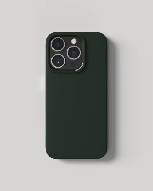 Nudient Thin Case iPhone 15 Pro custodia Moss Green MagSafe