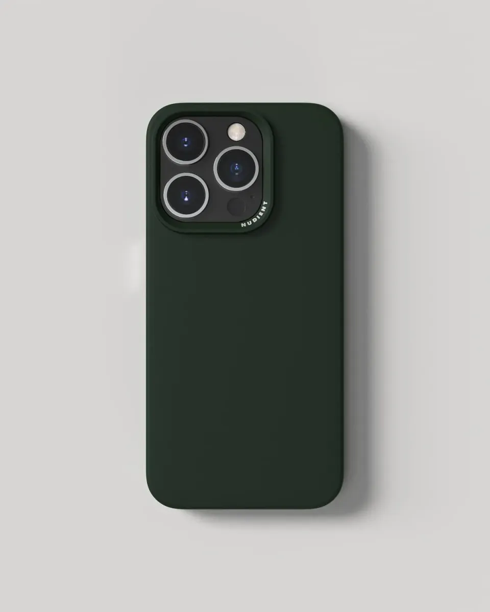 Nudient Thin Case iPhone 15 Pro custodia Moss Green MagSafe