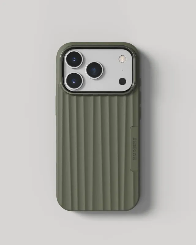 Nudient Bold Case cover iPhone 17 Pro Olive Green MagSafe antiurto