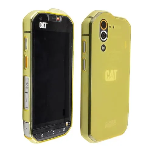 caseroxx Cat S60 cover TPU gialla antiurto bordi rialzati