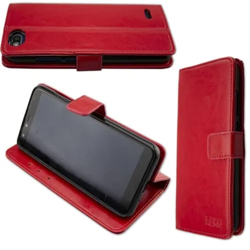 caseroxx Bookstyle Gigaset GS100 Custodia Rossa Pelle