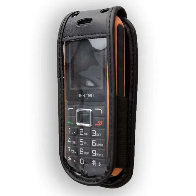 caseroxx Marsupio AL550 con Clip Pelle Nera con Finestra