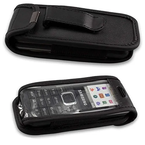 caseroxx Samsung E1120 borsello pelle nero clip cintura
