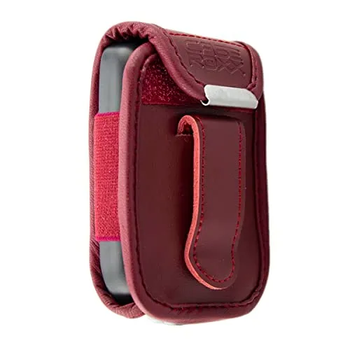 caseroxx borsa in vera pelle con clip cintura rossa con finestra