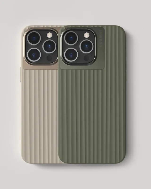 Nudient Bold Case cover iPhone 15 Pro Max 2 pezzi beige verde antishock