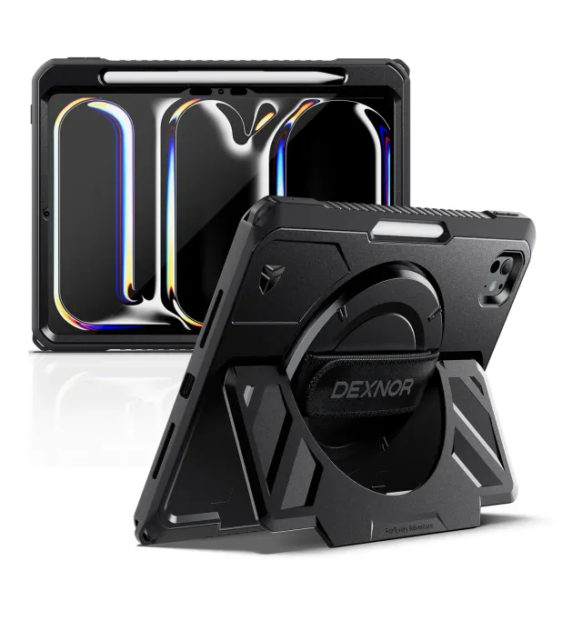 Dexnor iPad Pro 11 M5 M4 Cover Nera Antiurto Tracolla 360