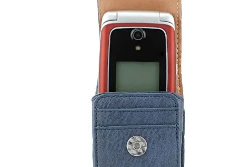 caseroxx custodia Doro Primo 418 pelle azzurra cintura