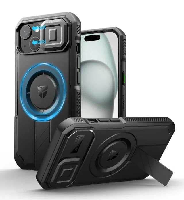 Dexnor per iPhone 15 cover magnetica nera antiurto