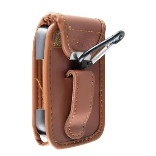caseroxx borsa in vera pelle con clip cintura rossa con finestra
