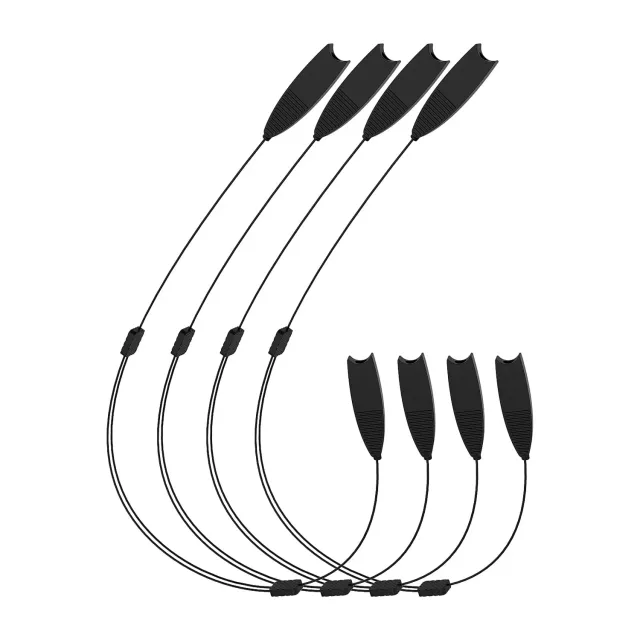 MoKo reggi occhiali cordoncino nero 4 pezzi silicone