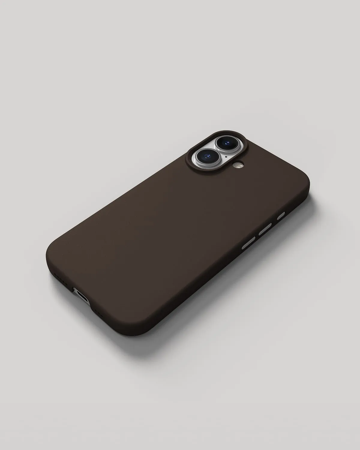 Nudient Thin Case cover iPhone 16 Dark Brown MagSafe sottile
