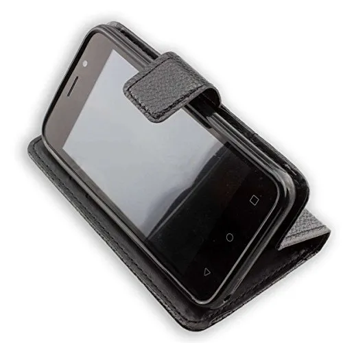 caseroxx Bookstyle Archos 40 Neon custodia portafoglio nera magnetica