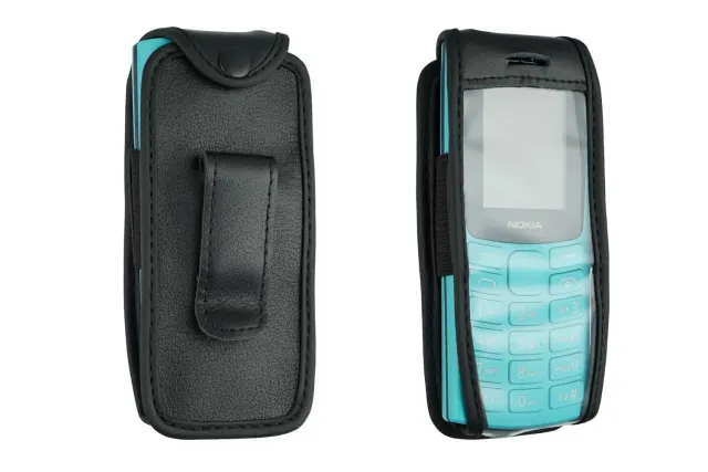 caseroxx Nokia 105 106 2G borsello pelle nero clip