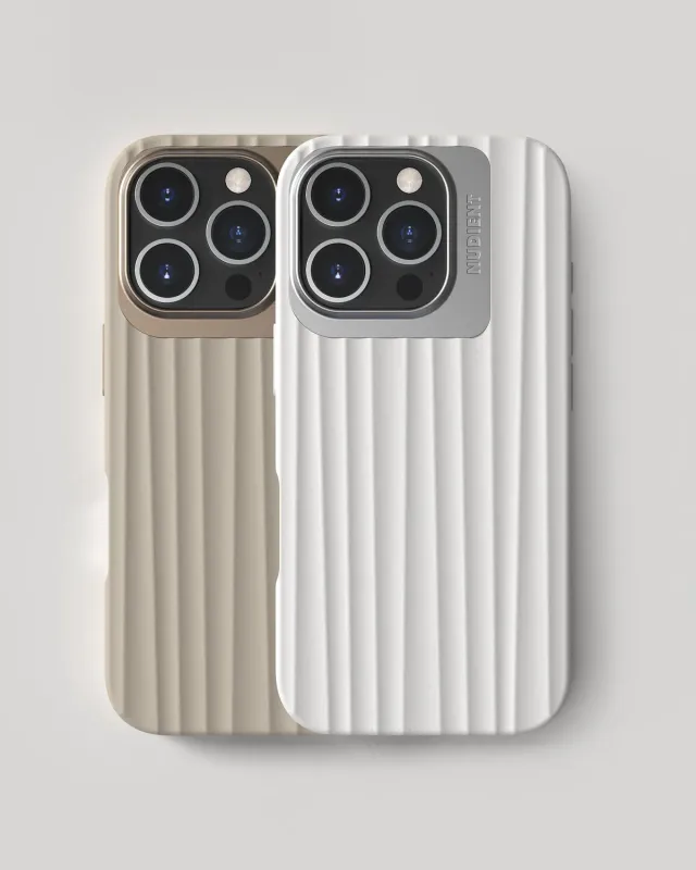 Nudient Bold Case cover iPhone 16 Pro 2 pezzi beige bianco antishock
