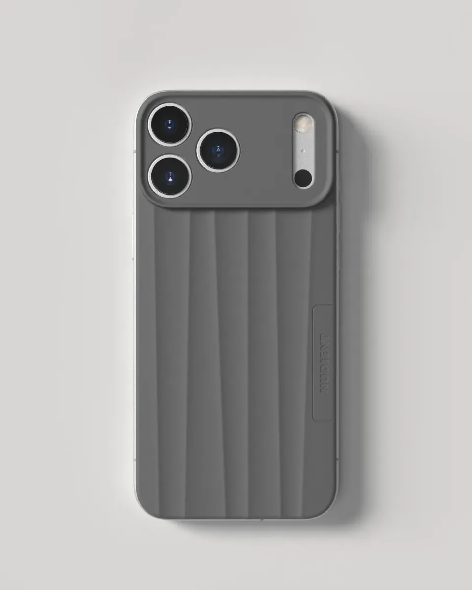 Nudient Slice Case iPhone 17 Pro Max cover grigia MagSafe