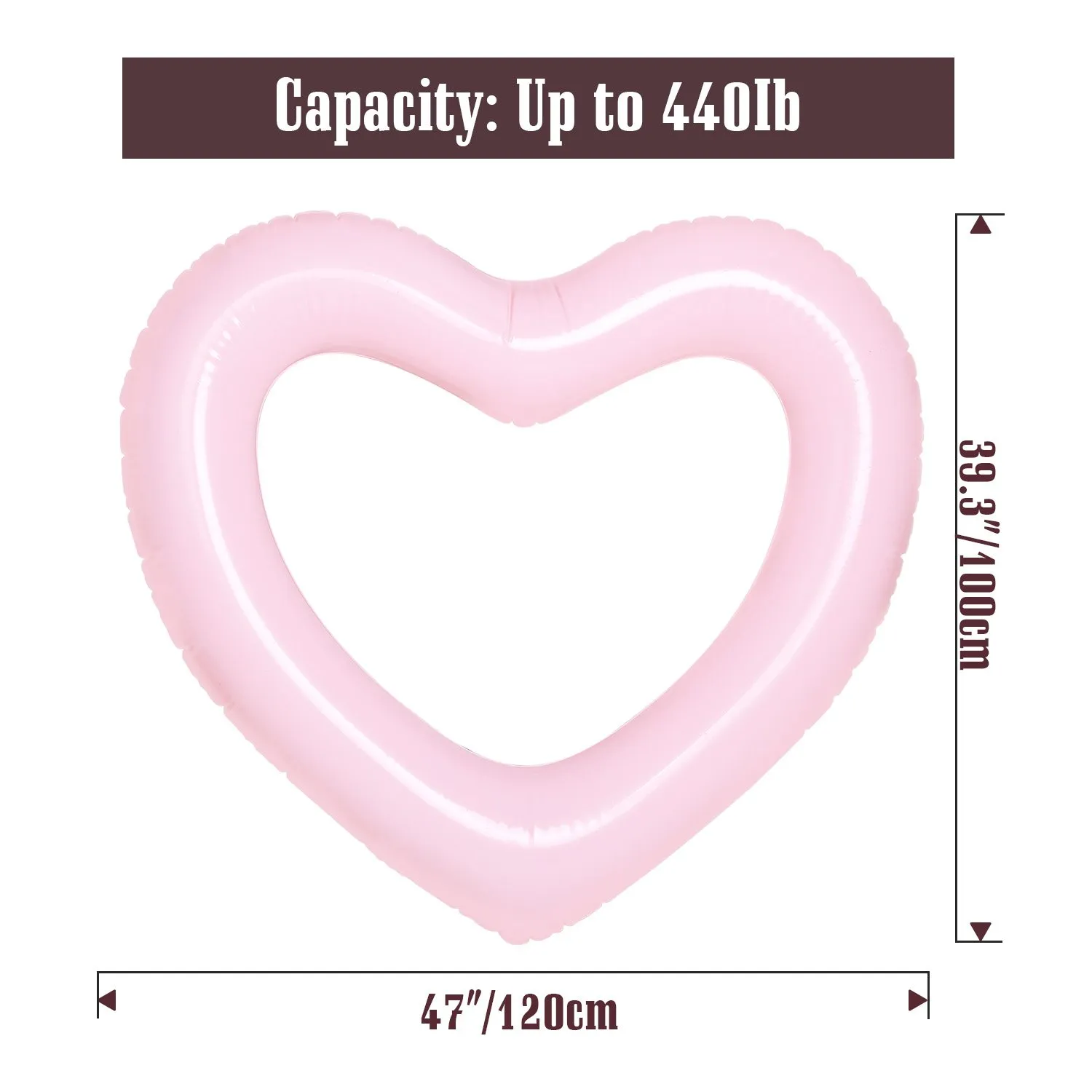 MoKo ciambella cuore gonfiabile PVC fino 200 kg tinta unita