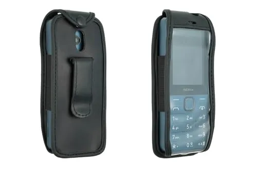 caseroxx Custodia Pelle Nokia 235 4G Nera con Clip Cintura