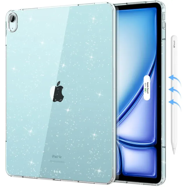 MoKo iPad Air 13 M4/M3/M2 cover trasparente glitter