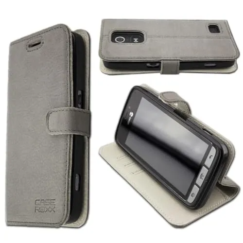 caseroxx Bookstyle Doro 8030/8031 custodia pelle grigia