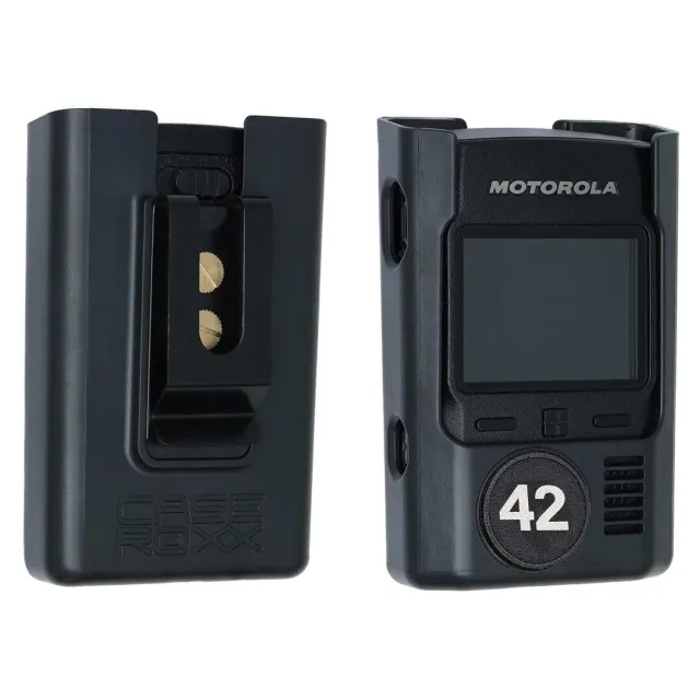caseroxx Tetra-Pager TPG2200 custodia Motorola Advisor nero clip