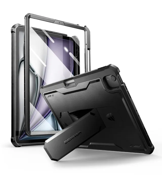 Dexnor iPad Air 13 2024 M2 custodia tablet nera antiurto