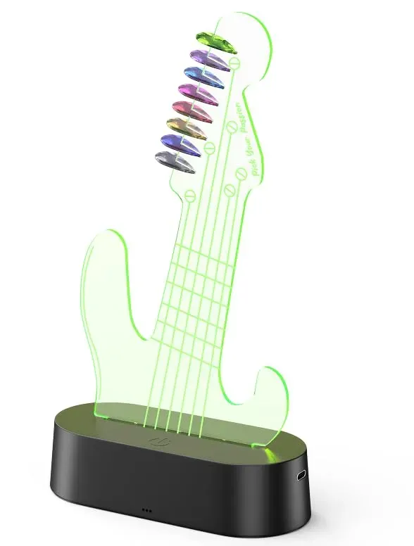 MoKo porta plettri chitarra luminoso LED USB 8 posti