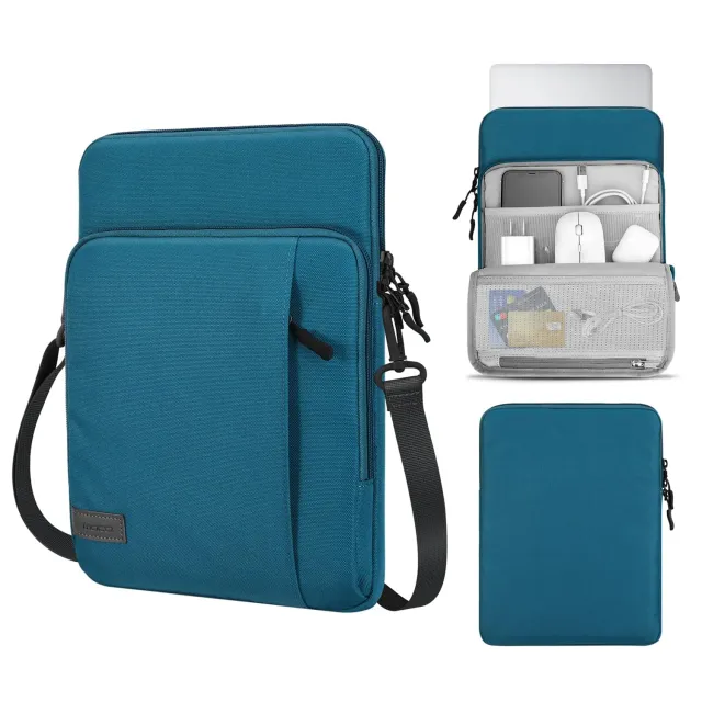 MoKo Sleeve 12.9 pollici blu pavone poliestere con tasca