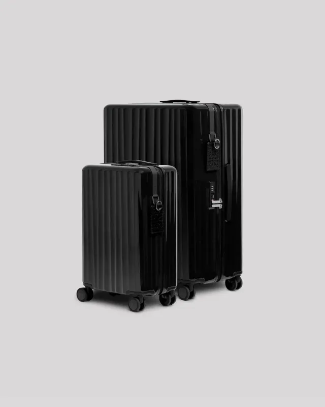 Nudient Bold Cabin + Check-In L set valigie Charcoal Black rigide