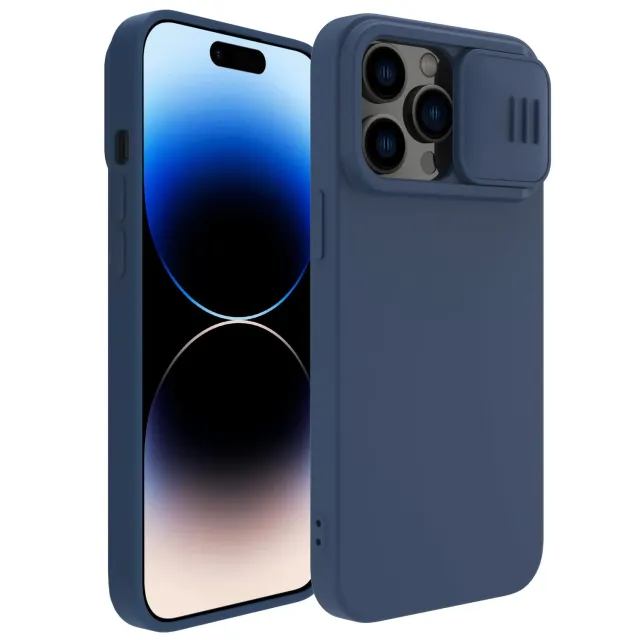 CloudValley iPhone 14 Pro cover silicone blu fotocamera
