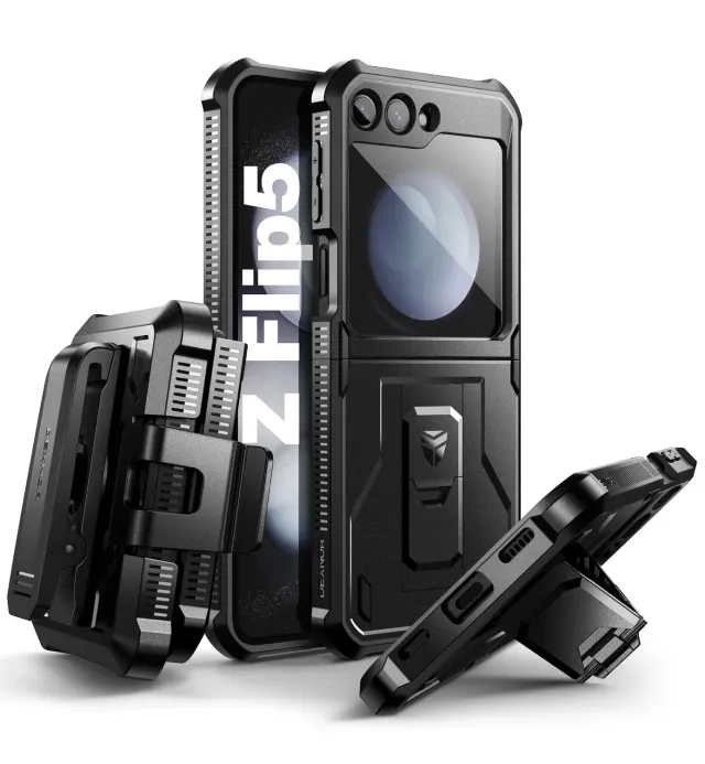 Dexnor Galaxy Z Flip 5 custodia nera antiurto con cerniera