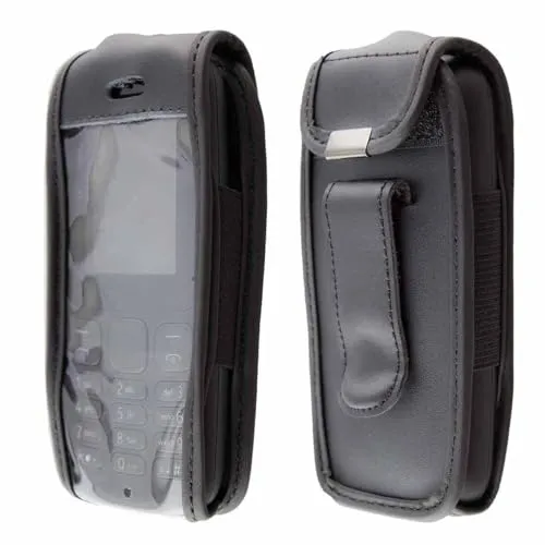 caseroxx Nokia 105 2017 marsupio cintura pelle nera finestra