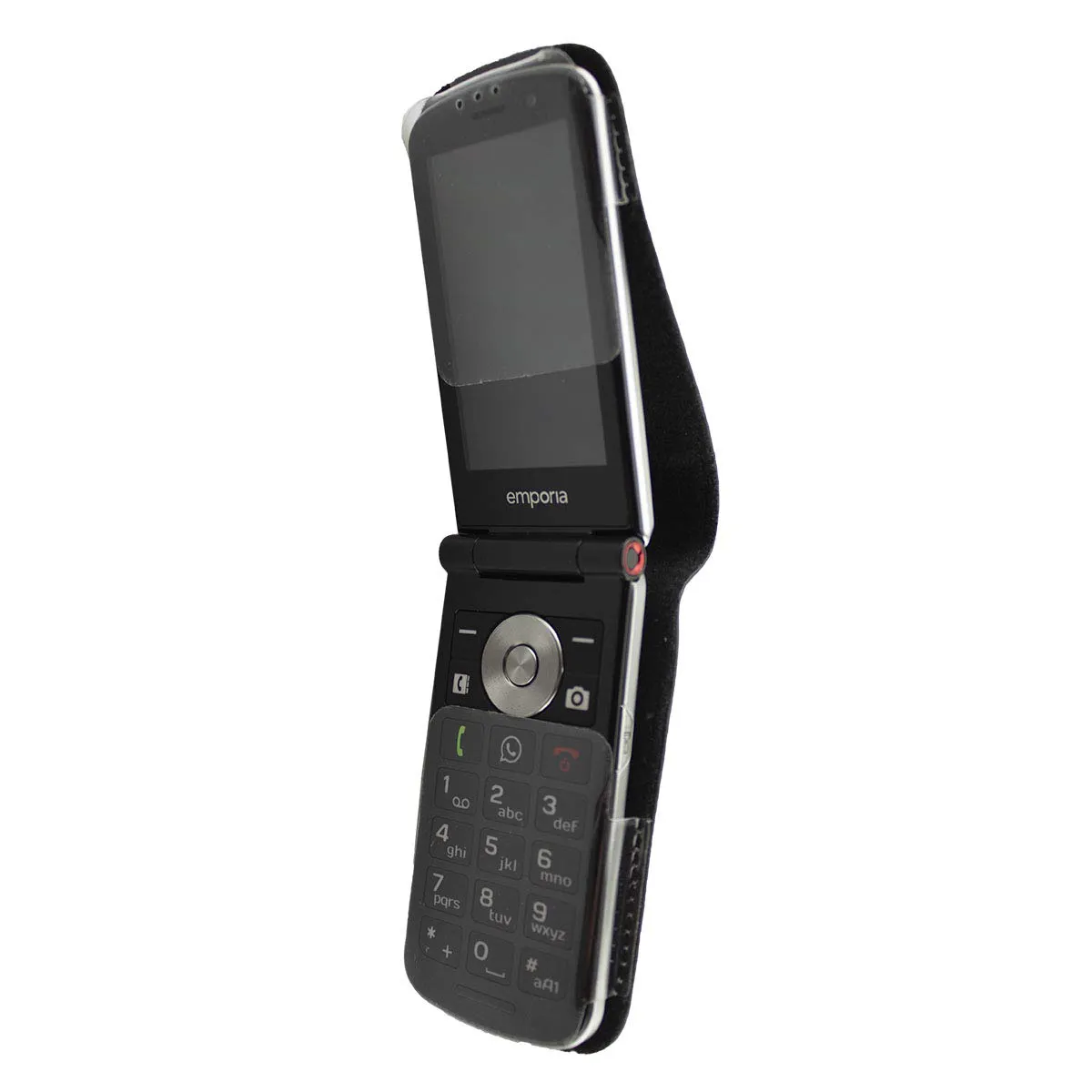 caseroxx Touchsmart V188 custodia cintura pelle nera finestra