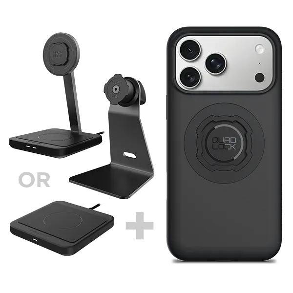 Quad Lock kit scrivania iPhone supporto + ricarica wireless