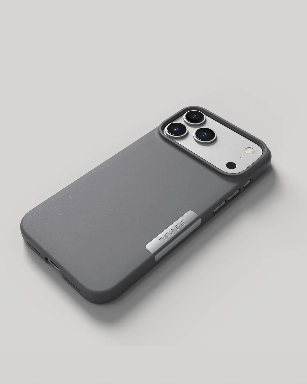 Nudient Thin Case iPhone 18 Pro Max cover Ash Grey sottile
