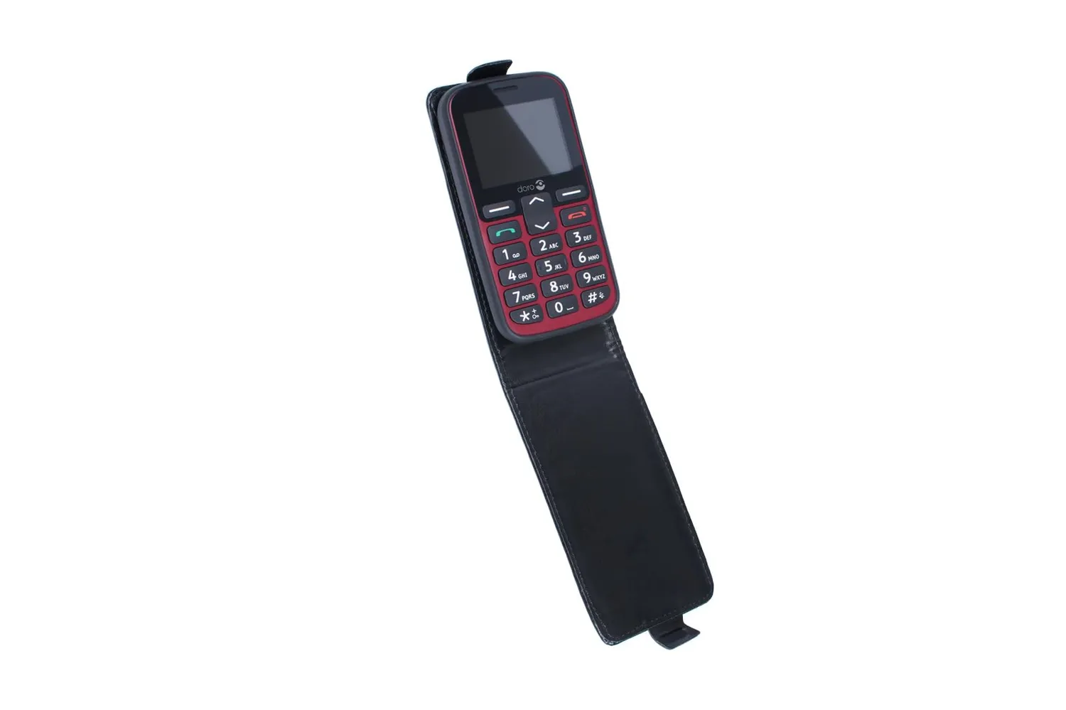 caseroxx Doro 1380 1381 flip cover nera magnetica