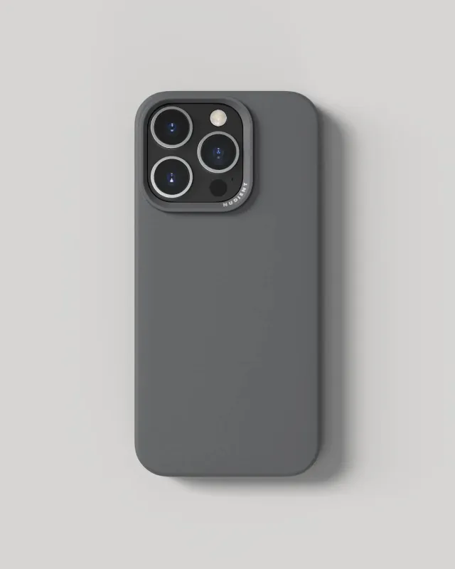 Nudient Thin Case iPhone 16 Pro cover Ash Grey MagSafe sottile