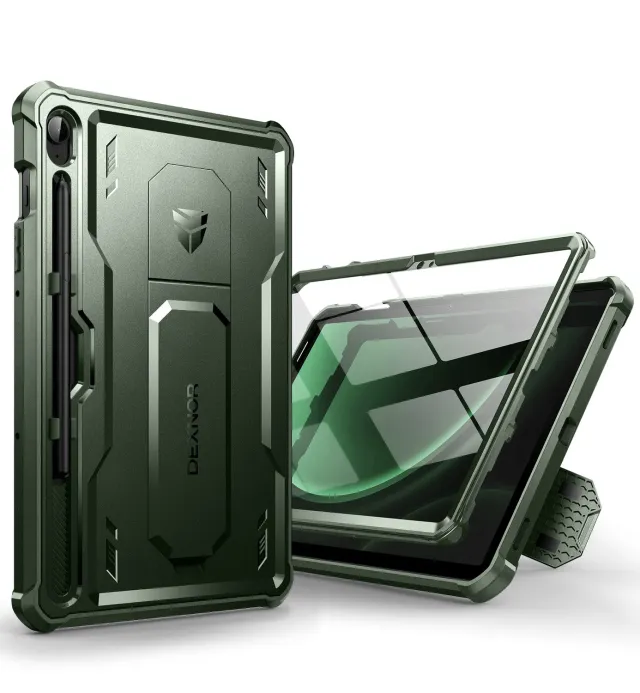 Dexnor cover Galaxy Tab S9 FE 10,9 verde con penna