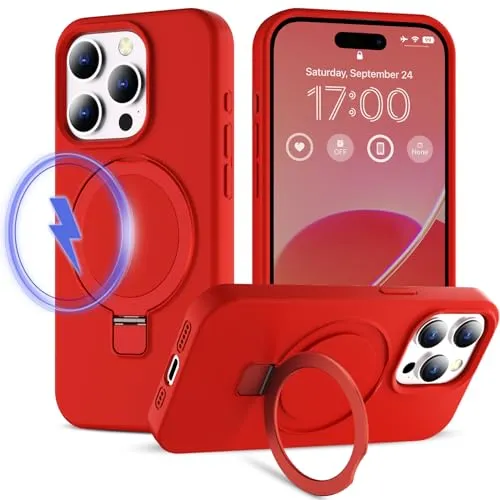 CloudValley iPhone 15 Pro Cover Silicone Rossa MagSafe