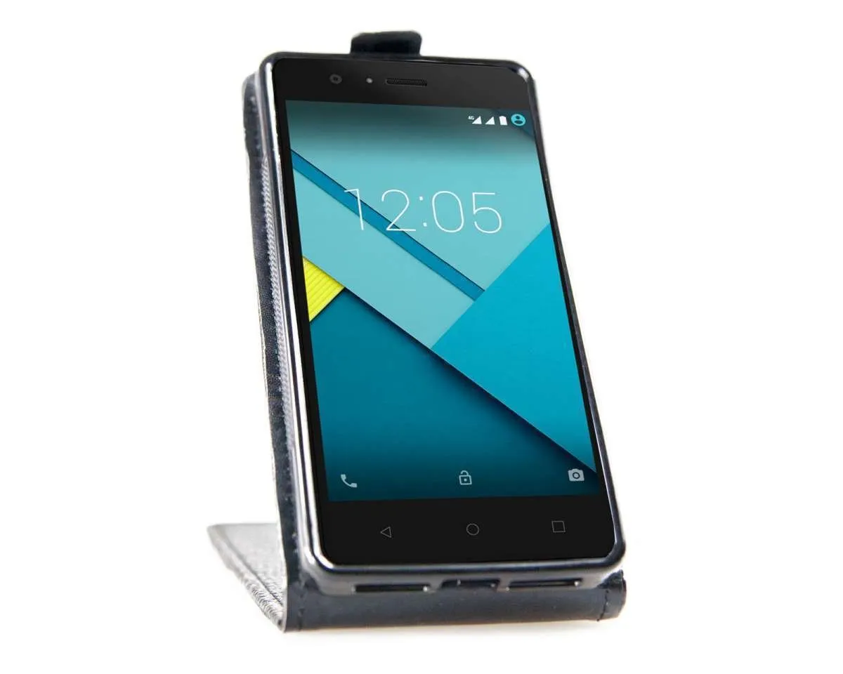 caseroxx Aquaris M5 flip cover nero a libro magnetica
