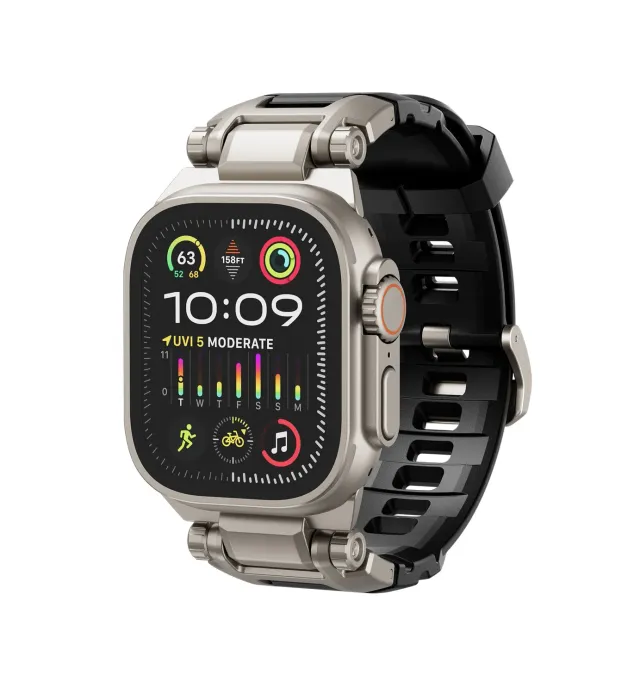 Dexnor Apple Watch Series 10 46mm cinturino nero acciaio