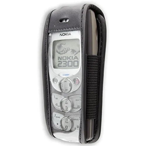 caseroxx tasca Nokia 2300 vera pelle nera con finestra