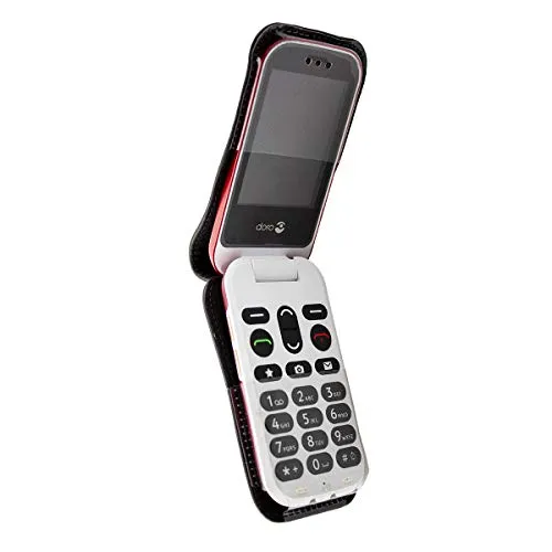 caseroxx Doro 6060 custodia cintura pelle nera finestra