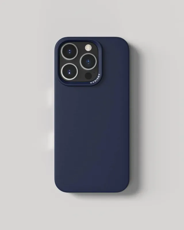 Nudient Thin Case iPhone 16 Pro cover blu sottile MagSafe