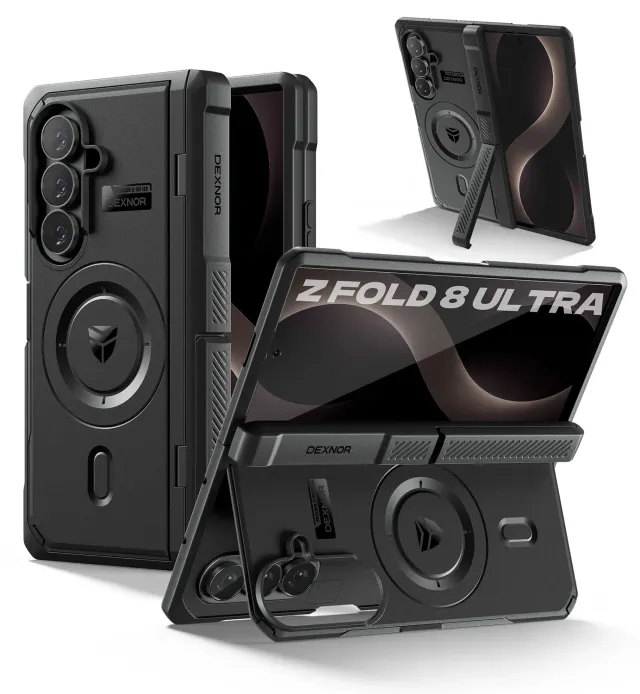 Dexnor Galaxy Z Fold 8 Ultra cover nera MagSafe rugged