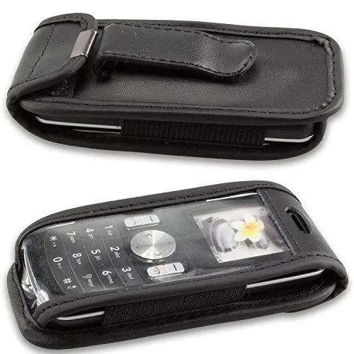 caseroxx LG A100 borsa pelle nera clip cintura finestra