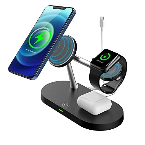 MoKo 5 in 1 stazione ricarica wireless iPhone Watch con luce