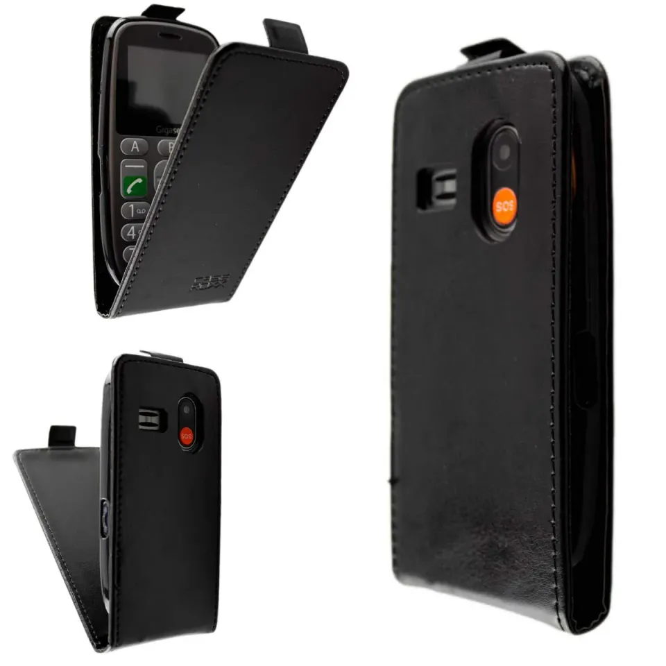 caseroxx Trevi MAX 24 flip cover nera finta pelle