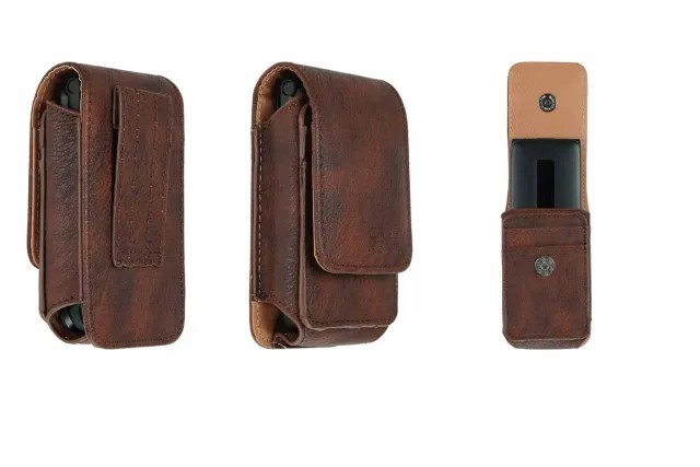 caseroxx Borsa Outdoor Fondina Ecopelle Marrone Magnetica